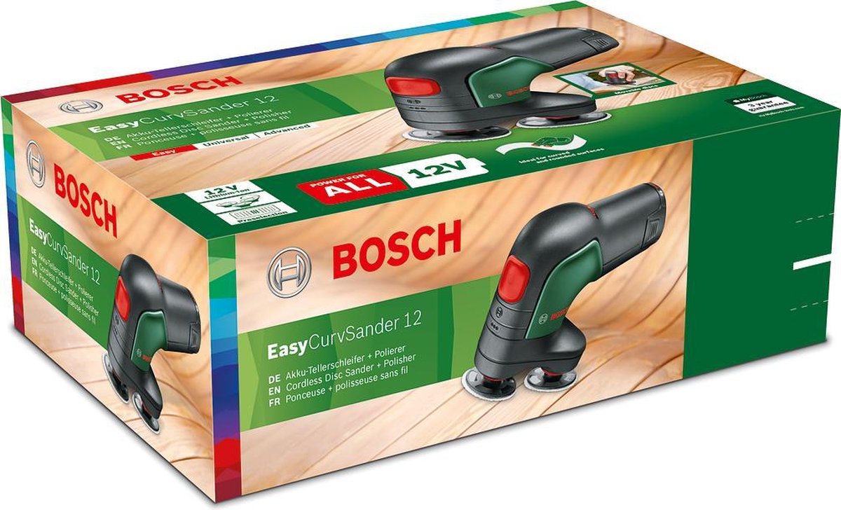 Bosch EasyCurvSander 12 Accuschijfschuur- & polijstmachine - Incl. schuurnetten set - Met 1x 12 V accu en lader – foto 7
