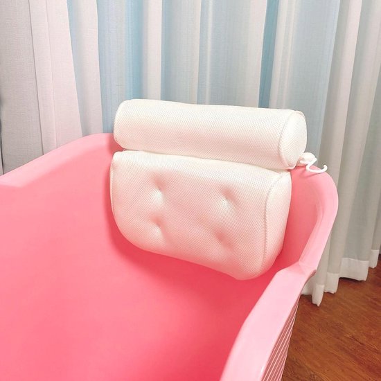 Bath Bucket Roze Met Hoofdkussen Zitbad & Nekkussen Bath Bucket