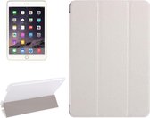 Zijdestructuur Horizontale Flip Leather Case met Three-Folding Holder voor iPad mini 4 (Wit)
