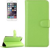 Voor iphone 6 & 6s litchi textuur horizontale flip lederen tas met houder en kaartsleuven en portemonnee (groen)