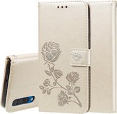 Rose reliÃ«f horizontaal Flip PU lederen tas voor Galaxy A50, met houder & kaartsleuven & portemonnee (goud)