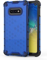Schokbestendige honingraat pc + tpu case voor Galaxy S10e (blauw)