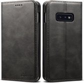 Suteni Calf Texture Horizontale Flip Leather Case voor Galaxy S10 E, met houder & kaartsleuven & portemonnee (zwart)