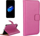 Voor iPhone 8 & 7 echte gesplitste horizontale flip lederen tas met houder & kaartsleuven & portemonnee (magenta)