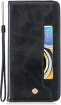 Voor Huawei P20 koperen gesp nappa textuur horizontale flip lederen tas, met houder & kaartsleuven & portemonnee (zwart)