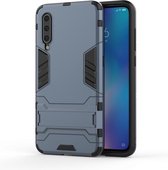 Shockproof PC + TPU Case voor Geschikt voor Xiaomi Mi 9, met houder (Navy Blue)