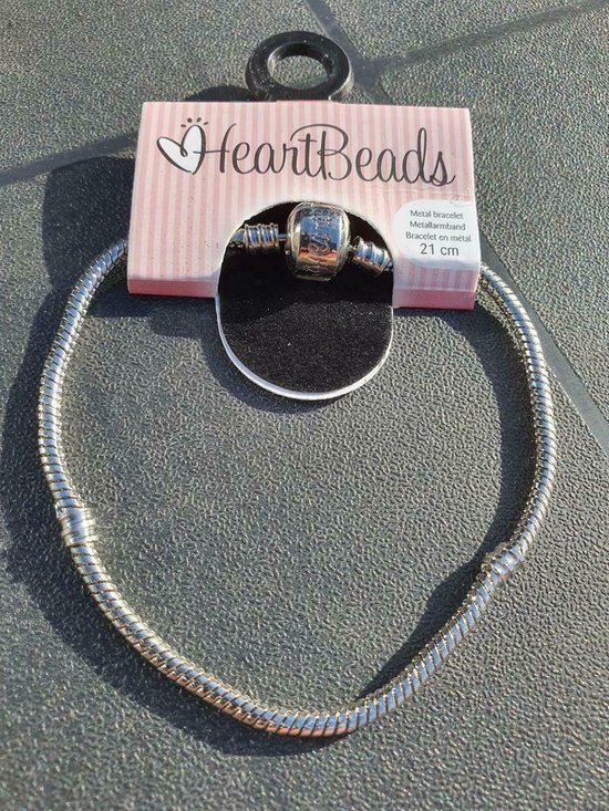 Bracelet breloques Heartbeads métal 21cm sans breloques. Convient pour différentes marques de charmes.