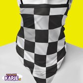 Flappy "Dé Kerstman" Ski masker |  Wintersport 2021 | Schaken | Chess |  zwart-wit | Skiën | Schaatsen | Print | Gezichtsmasker | Motor sjaal | Ski Masker | Facemask | Fiets sjaal | wasbaar |