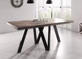 Meubella Eettafel / Eetkamertafel - Rustic - Eiken - Zwart - 180x90x76 cm