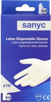 Latex Wegwerphandschoenen 10 Stuks Maat S-M | Latex Disposable Gloves 10 Pieces Size S-M