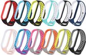 5 stuks Siliconen Sportriemen voor Mi Band 5 - Siliconen Band voor Fitnesstracker - Ademende Polsband voor Mi-band 5- Veelkleurig