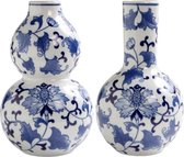 Vazen set van 2 - 20 cm - &klevering - Delfts blauwe vaas - keramiek - vazen - vaas set - cadeau nieuw huis - cadeau voor vrouw