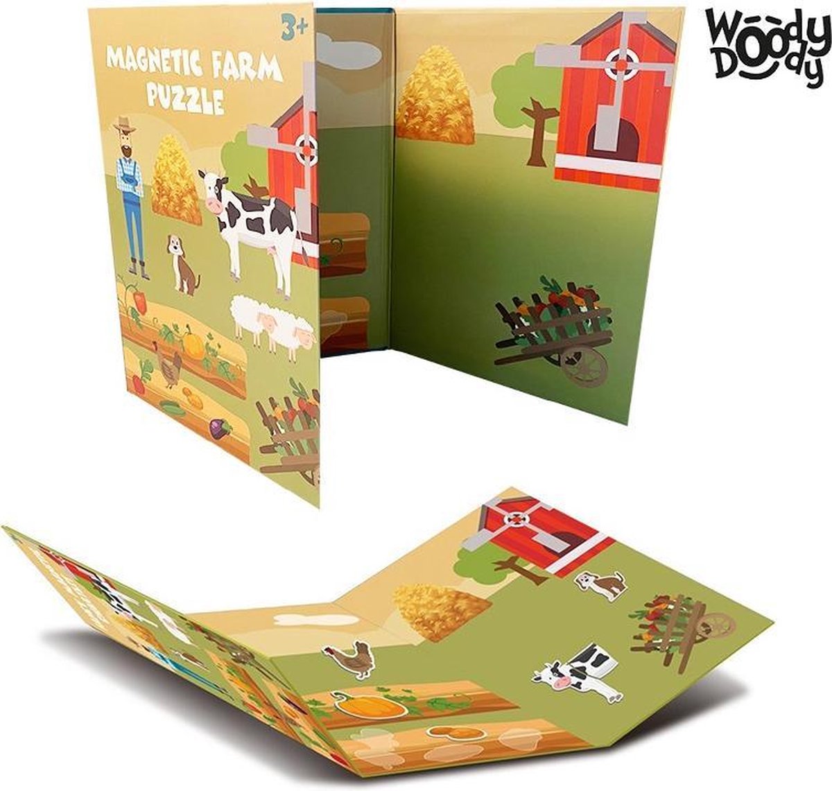 Boerderij Puzzel Magnetibook - Magneet Boek Boerderij - Plakboek Dieren en Boerderij Montessori - Boerderij Speelgoed - WoodyDoody - Sinterklaas cadeautjes jongens en meisjes — afbeelding 5