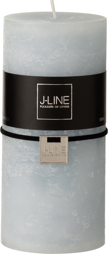 J-Line cilinderkaars - lichtblauw - 70U - large - 6 stuks