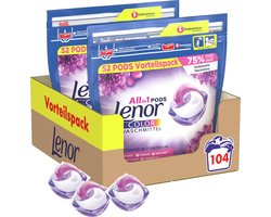 Lenor All in 1 Wasmiddel Pods Amethist & Bloemen Boeket - 2x52 Wasbeurten - Voordeelverpakking