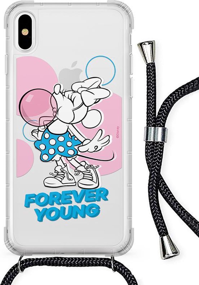 Disney hoesje - iPhone X/Xs - draagkoord - Forever young - disney