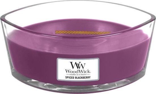 WoodWick Heartwick Flame Ellipse Geurkaars - Spiced Blackberry