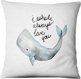 Moodadventures | Kussens| Kussenhoes Kinderkamer I Whale Always Love You | Decoratie