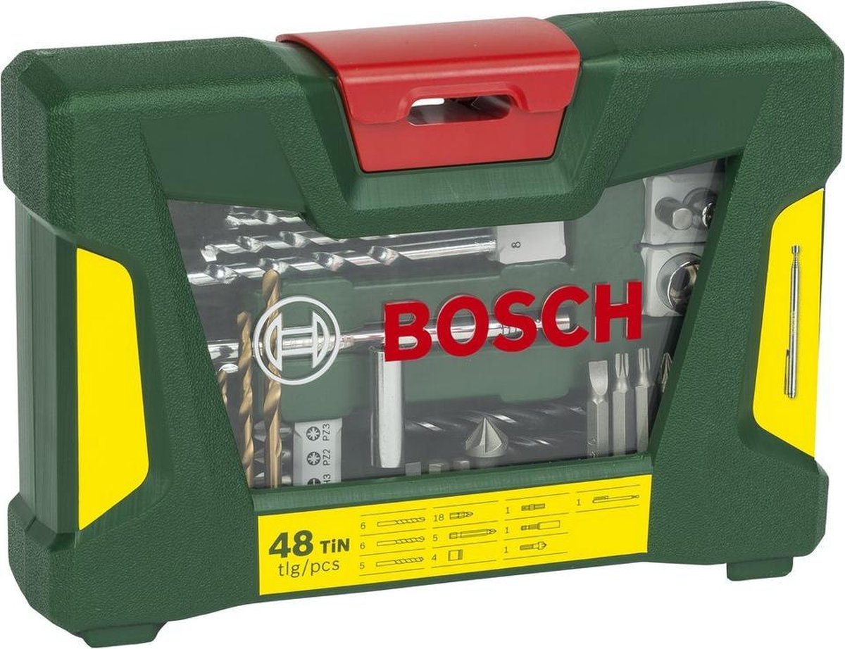 Bosch V-Line Box, boor en bitset - 48-delig, magneetstaaf - VE 6 delig