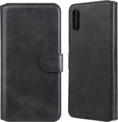 Voor Geschikt voor Xiaomi Redmi 9A klassieke kalfsstructuur PU + TPU horizontale flip lederen tas, met houder en kaartsleuven en portemonnee (zwart)