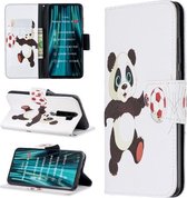 Voor Xiaomi Redmi Note 8 Pro Gekleurde Tekening Horizontale Flip Leren Case met Houder & Kaartsleuven & Portemonnee (Voetbal Panda)