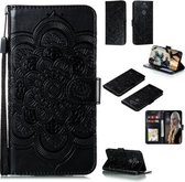 Voor LG K31 Mandala Embossing Patroon Horizontale Flip Leren Case met Houder & Kaartsleuven & Portemonnee & Fotolijst & Lanyard (Zwart)