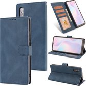 Voor Xiaomi Redmi 9A Fantasie Klassiek Huidgevoel Kalfsleer Textuur Magnetische gesp Horizontale Flip PU lederen tas met houder & kaartsleuf & portemonnee (blauw)