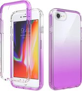 Schokbestendig Hoge transparantie Tweekleurige geleidelijke verandering PC + TPU Snoepkleuren Beschermhoes voor iPhone 6 / 6s (paars)