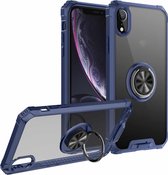 Armor Ring PC + TPU magnetische schokbestendige beschermhoes voor iPhone XR (blauw)