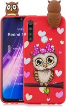 Voor Xiaomi Redmi Note 8T schokbestendige cartoon TPU beschermhoes (rode uil)