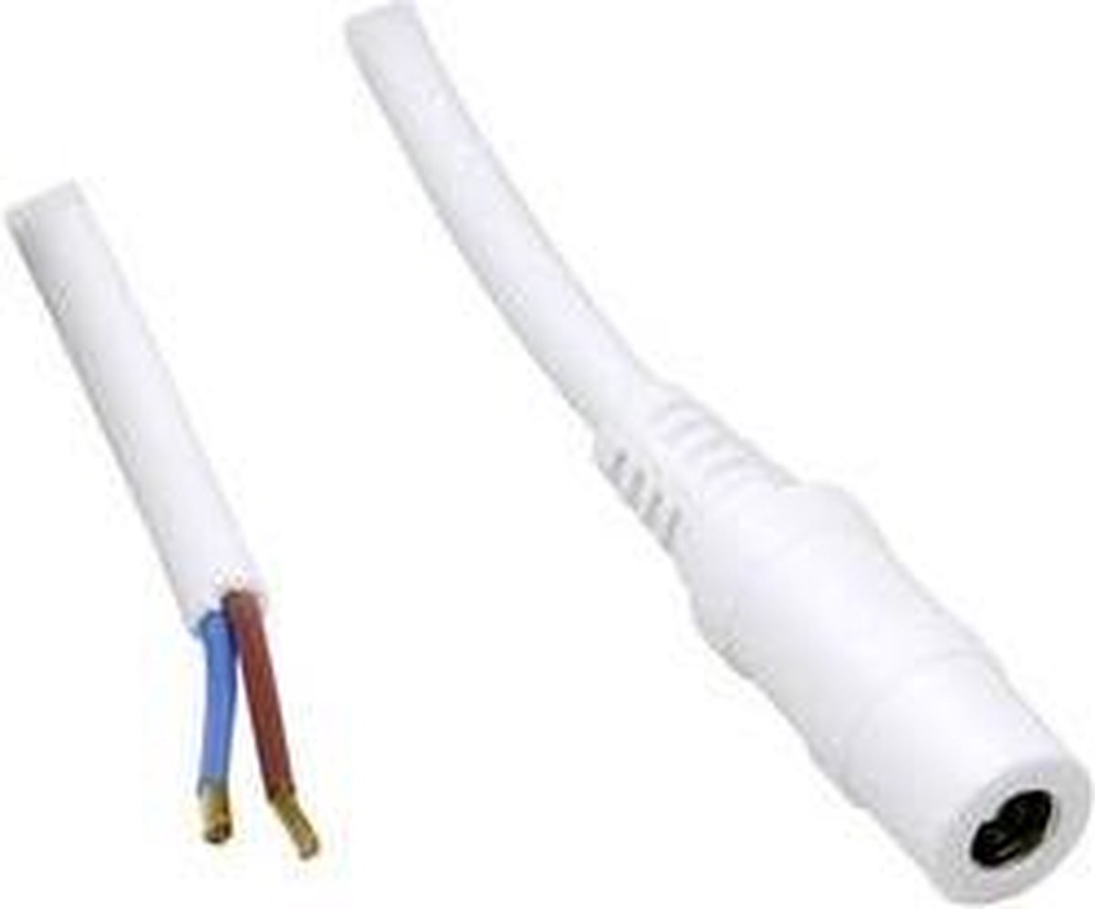 TRU COMPONENTS Laagspannings-aansluitkabel Laagspanningsbus - Open kabeleinde 5.50 mm 2.10 mm 1.00 m 1 stuk(s)