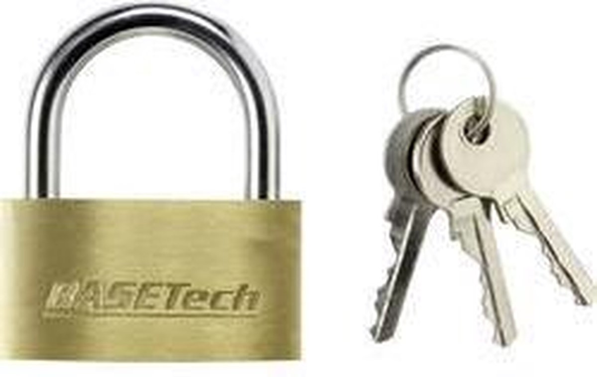Basetech Met 3 sleutels 1363029 Goud-geel Sleutelslot
