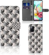 Wallet Book Case Geschikt voor Samsung Galaxy A71 Smartphone Hoesje Salamander Grey