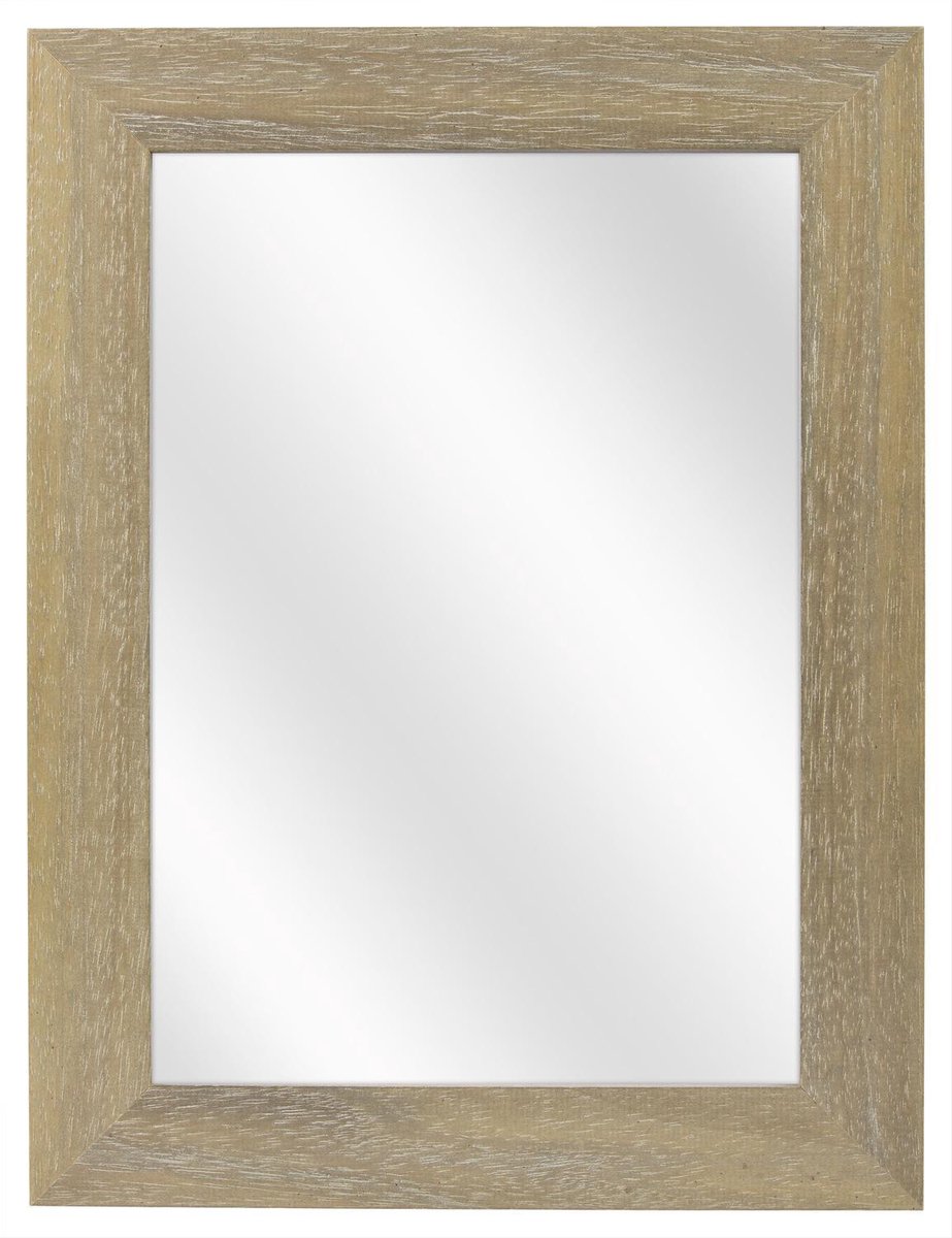 Spiegel met Brede Houten Lijst - Vergrijsd - 24 x 30 cm