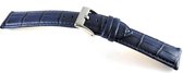 Horlogeband diloy superior blauw gevuld croco 24 mm