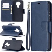 Nokia 5.4 hoesje - MobyDefend Wallet Book Case Met Koord - Blauw - GSM Hoesje - Telefoonhoesje Geschikt Voor: Nokia 5.4