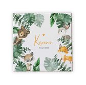 Koningkaart - Schilderij - Met Bosdieren En Blaadjes - Multicolor - 30 X 30 Cm