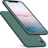 Ceezs geschikt voor Apple iPhone Xr hoesje siliconen groen + glazen Screenprotector