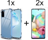 Samsung A02S Hoesje - Samsung Galaxy A02S hoesje shock proof case transparant hoesjes cover hoes - 2x Samsung A02S Screenprotector
