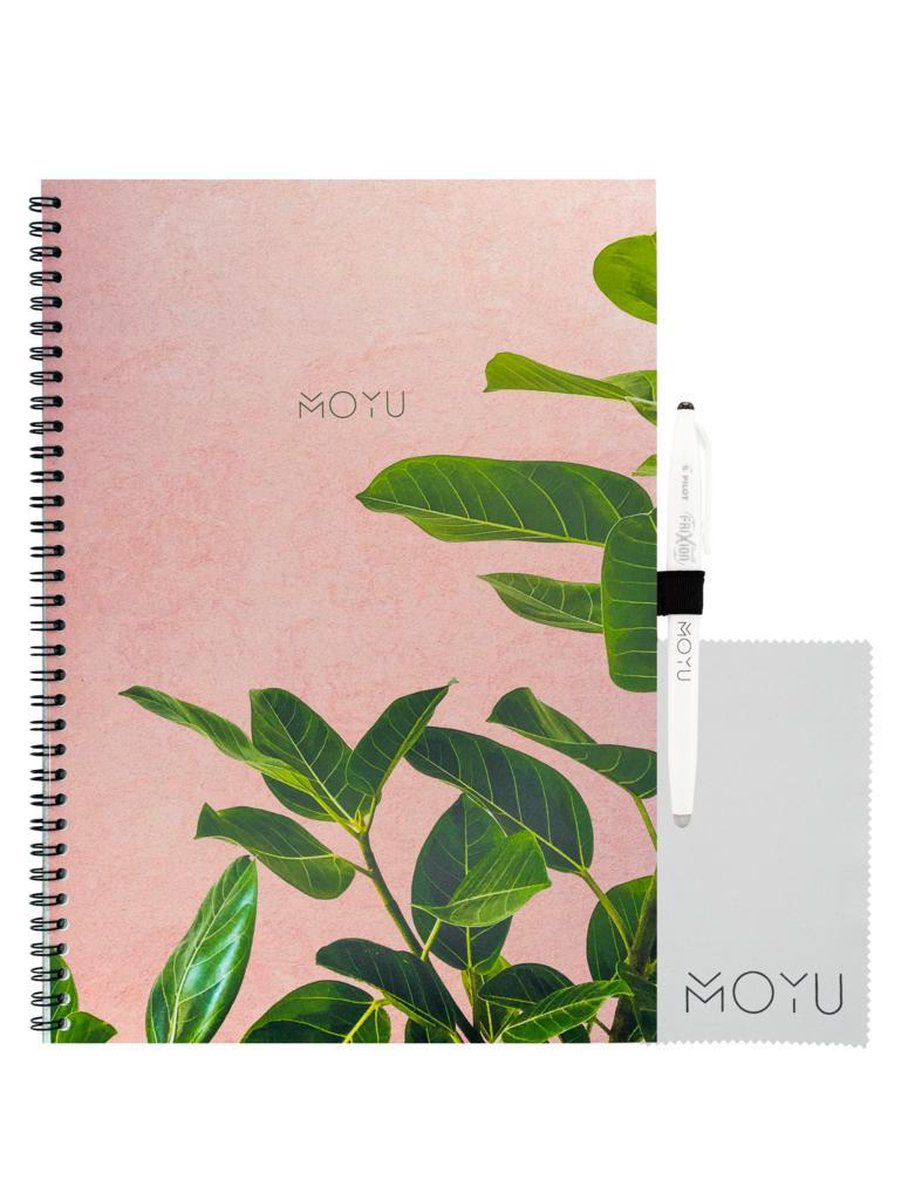 MOYU Ringband A4 - Hardcover - Pink Planter - Uitwisbaar Notitieboek - Duurzaam Steenpapier