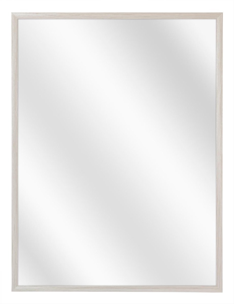 Spiegel met Luxe Aluminium Lijst - Wit Eik - 24 x 30 cm