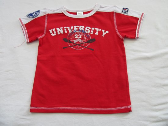 Dirkje , garçons , t-shirt à manches courtes , université rouge , 3 ans - 98