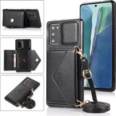 Voor Samsung Galaxy Note20 Ultra Multifunctionele Cross-body Card Bag TPU + PU Cover Case met Houder & Card Slot & Portemonnee (Zwart)