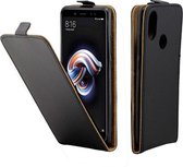 Zakelijke stijl verticale flip TPU lederen tas met kaartsleuf voor Xiaomi Redmi Note 5 Pro (zwart)