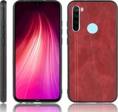 Voor Xiaomi Redmi Note 8 schokbestendig naaien koe patroon huid PC + PU + TPU Case (rood)