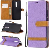 Kleuraanpassing Denim Texture Leather Case voor Xiaomi Redmi K20 & K20 Pro, met houder & kaartsleuven & portemonnee & lanyard (paars)