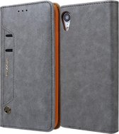 Voor iPhone XR CMai2 Kaka-serie Litchi Texture horizontale flip lederen tas met houder en kaartsleuven (grijs)