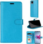 Voor ZTE Axon 11 5G Pure Kleur Horizontale Flip PU lederen tas met houder & kaartsleuven & portemonnee & fotolijst (blauw)