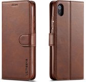 LC.IMEEKE voor Xiaomi Redmi 7A kalfsleer Horizontale flip lederen tas, met houder & kaartsleuven & portemonnee (bruin)