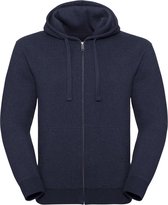 Russell Heren Authentieke Melange Zip Hoodie (Baksteen rood gemêleerd)